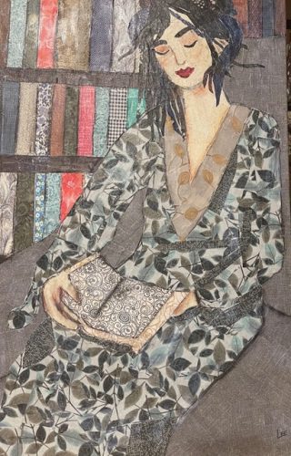 In the Company of Books Fabric Mosaic